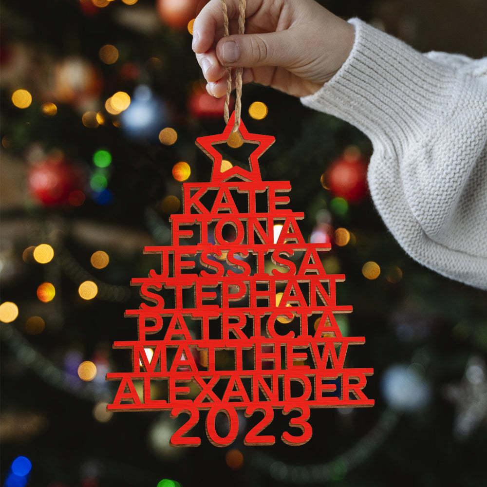 Personalized Family Name Christmas Ornament Christmas Tree Name Ornament Gifts - yournamenecklaceuk