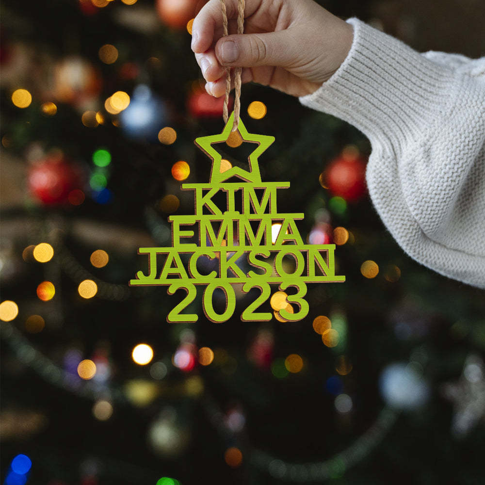 Personalized Family Name Christmas Ornament Christmas Tree Name Ornament Gifts - yournamenecklaceuk