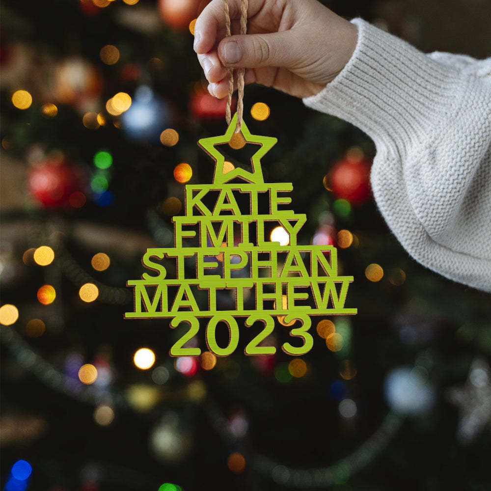 Personalized Family Name Christmas Ornament Christmas Tree Name Ornament Gifts - yournamenecklaceuk