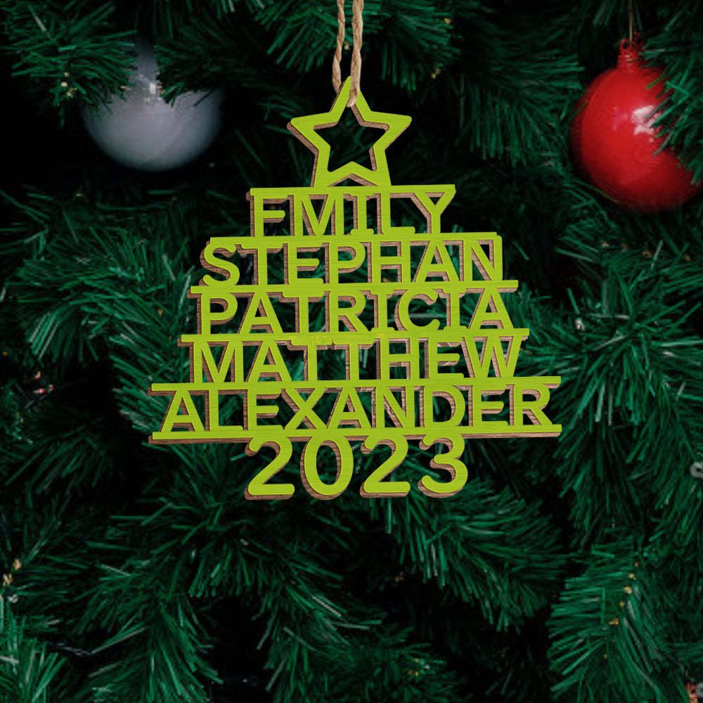 Personalized Family Name Christmas Ornament Christmas Tree Name Ornament Gifts - yournamenecklaceuk