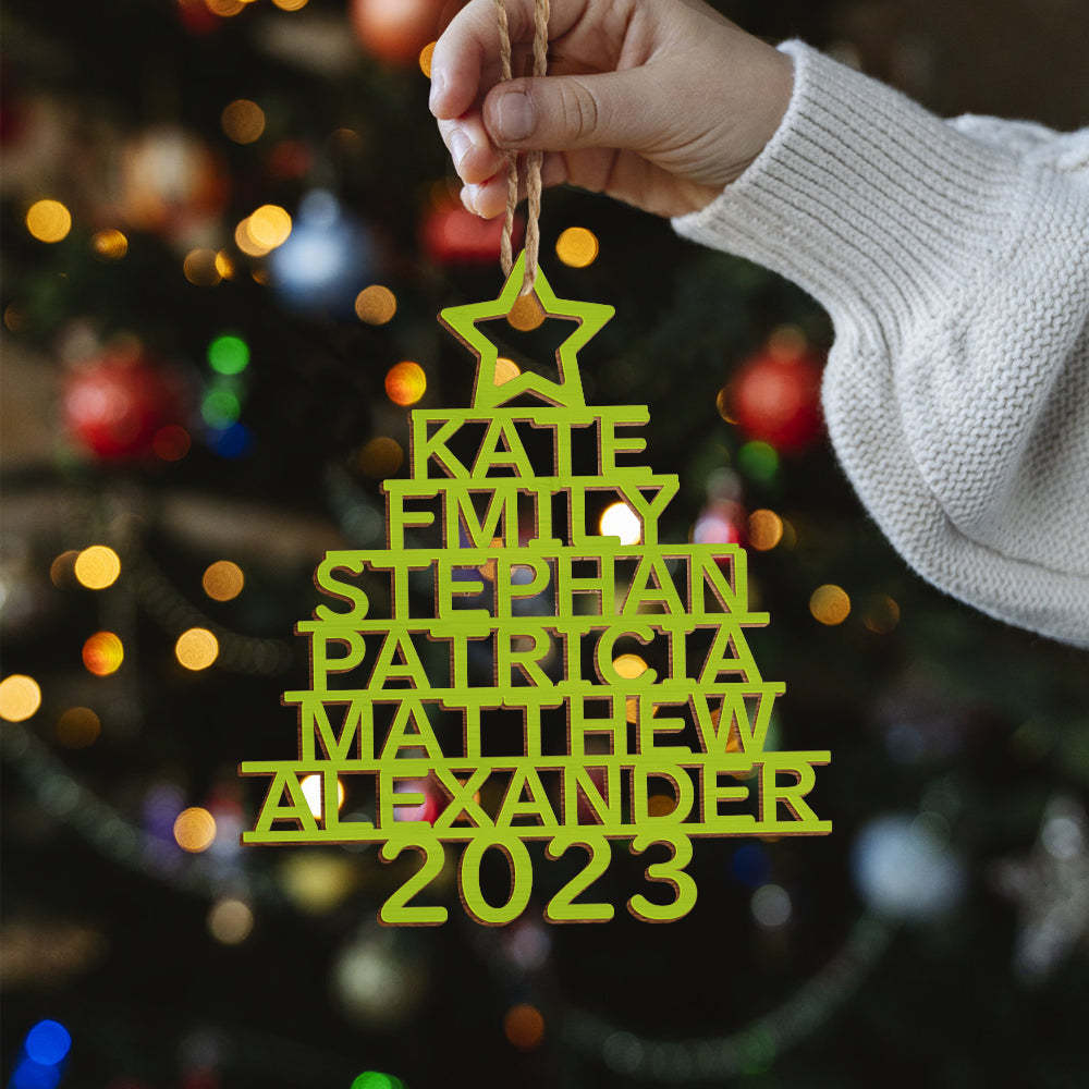 Personalized Family Name Christmas Ornament Christmas Tree Name Ornament Gifts - yournamenecklaceuk