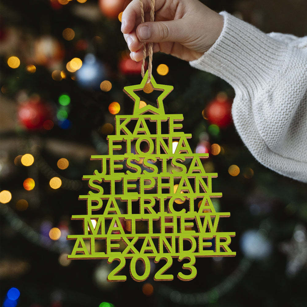 Personalized Family Name Christmas Ornament Christmas Tree Name Ornament Gifts - yournamenecklaceuk