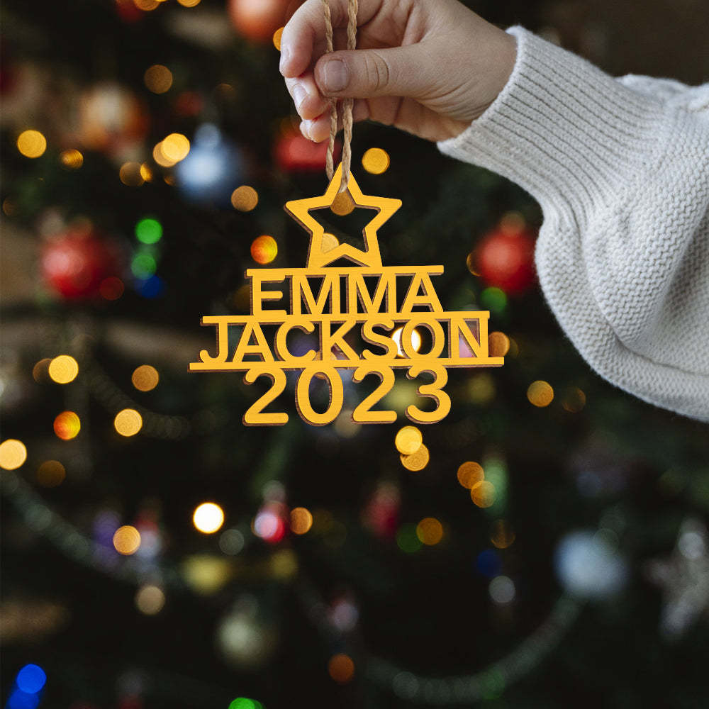 Personalized Family Name Christmas Ornament Christmas Tree Name Ornament Gifts - yournamenecklaceuk