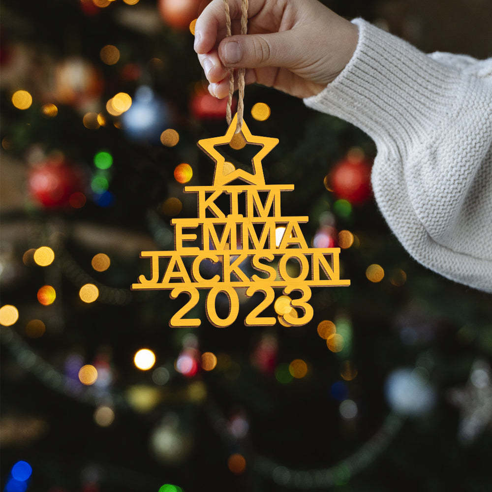 Personalized Family Name Christmas Ornament Christmas Tree Name Ornament Gifts - yournamenecklaceuk