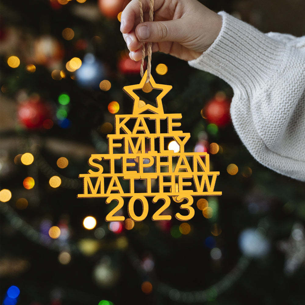 Personalized Family Name Christmas Ornament Christmas Tree Name Ornament Gifts - yournamenecklaceuk