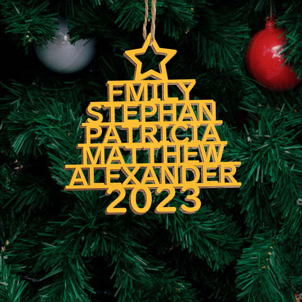 Personalized Family Name Christmas Ornament Christmas Tree Name Ornament Gifts - yournamenecklaceuk