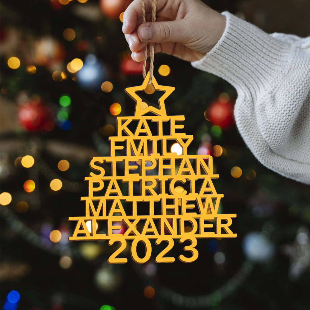 Personalized Family Name Christmas Ornament Christmas Tree Name Ornament Gifts - yournamenecklaceuk
