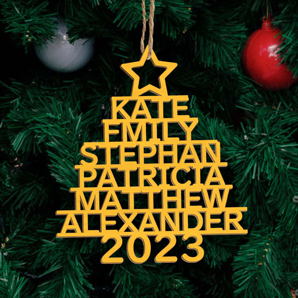 Personalized Family Name Christmas Ornament Christmas Tree Name Ornament Gifts - yournamenecklaceuk