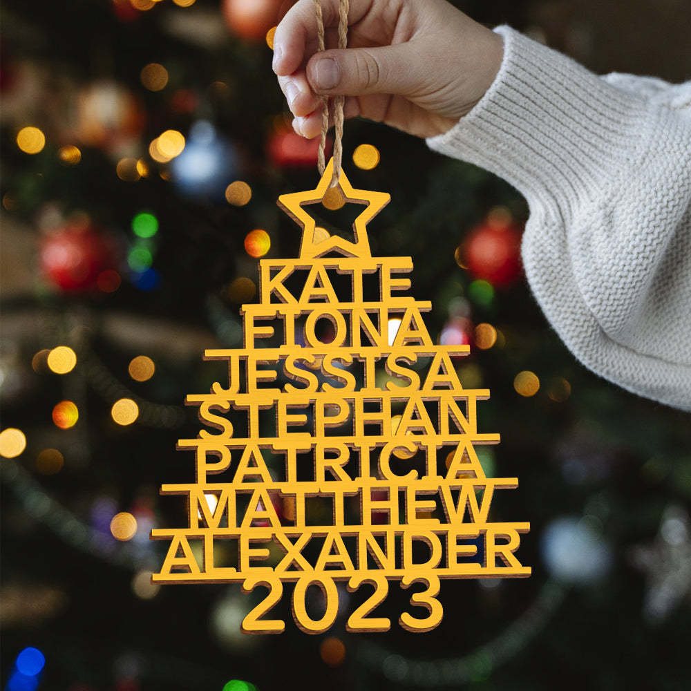 Personalized Family Name Christmas Ornament Christmas Tree Name Ornament Gifts - yournamenecklaceuk