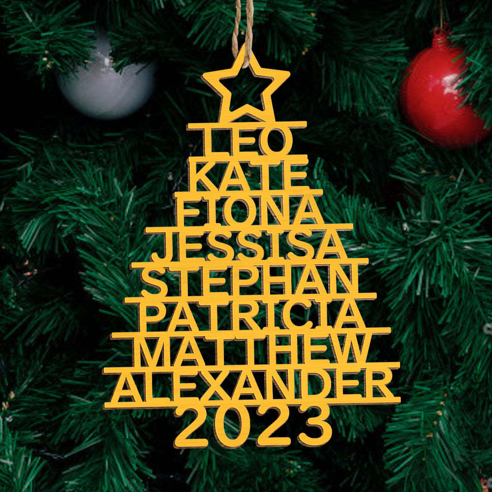 Personalized Family Name Christmas Ornament Christmas Tree Name Ornament Gifts - yournamenecklaceuk
