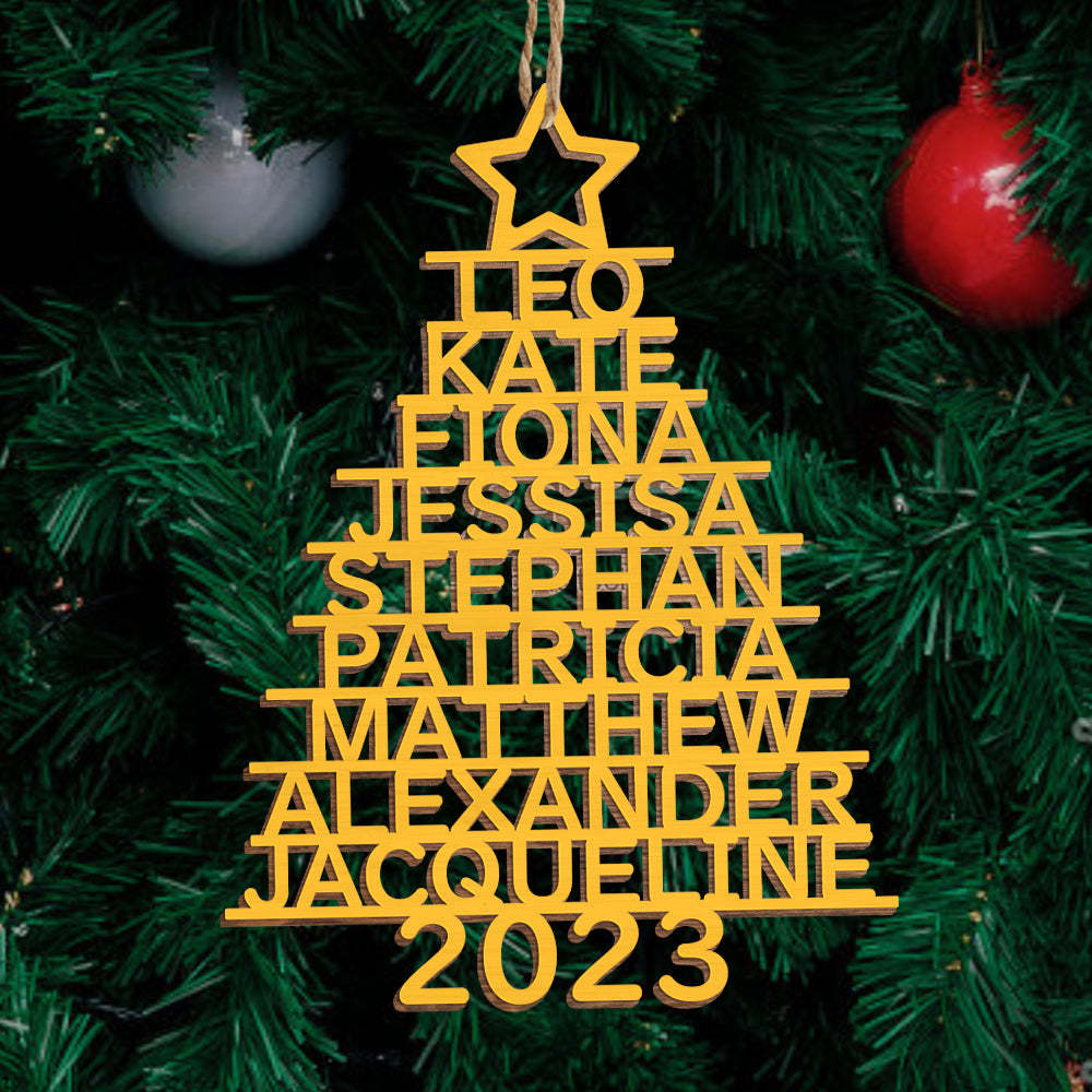 Personalized Family Name Christmas Ornament Christmas Tree Name Ornament Gifts - yournamenecklaceuk