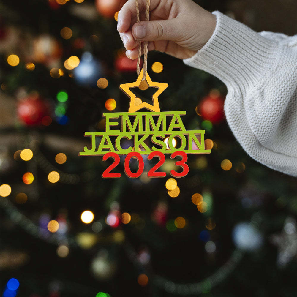 Personalized Family Name Christmas Ornament Christmas Tree Name Ornament Gifts - yournamenecklaceuk