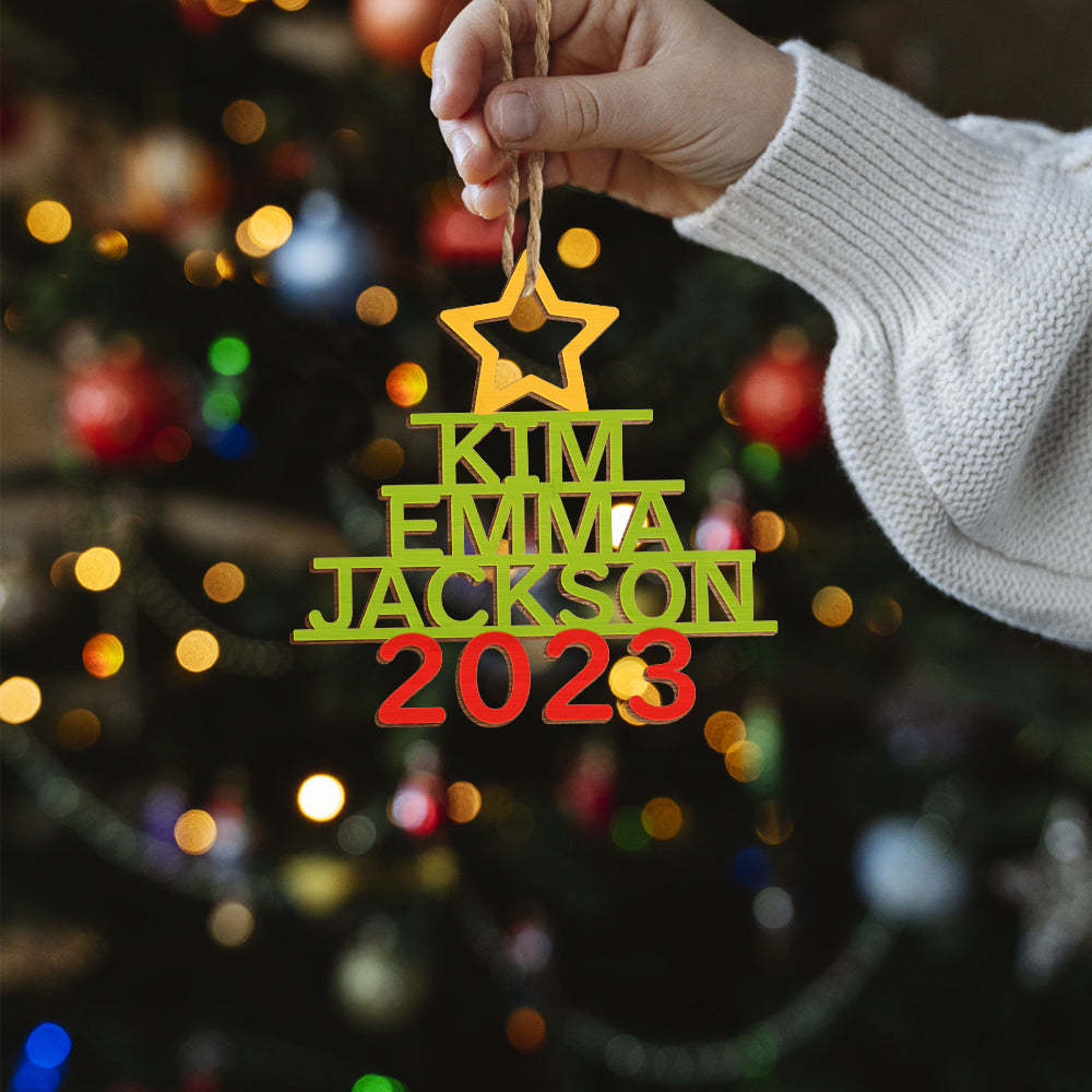 Personalized Family Name Christmas Ornament Christmas Tree Name Ornament Gifts - yournamenecklaceuk
