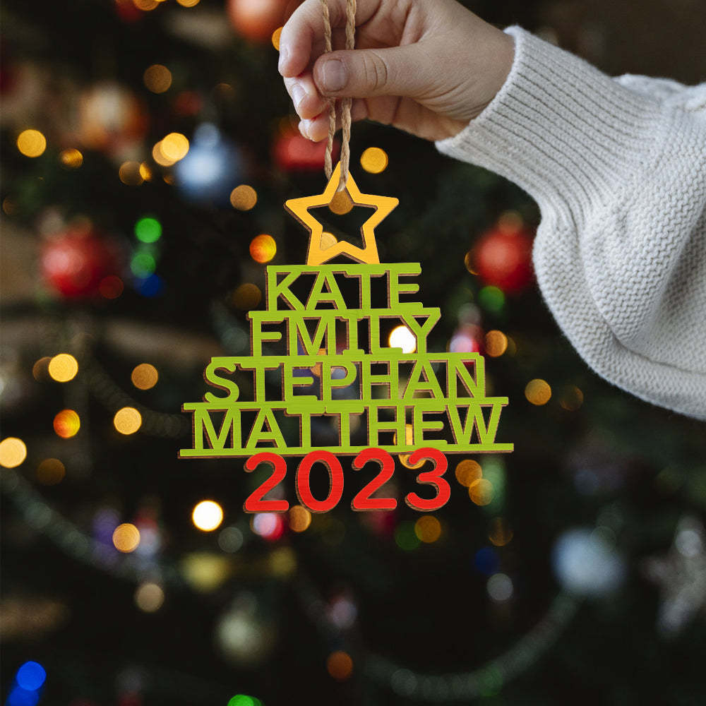 Personalized Family Name Christmas Ornament Christmas Tree Name Ornament Gifts - yournamenecklaceuk