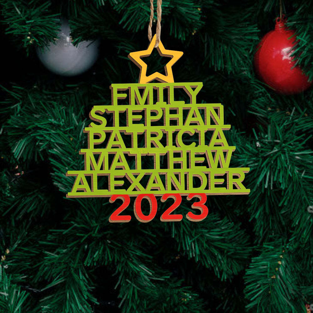 Personalized Family Name Christmas Ornament Christmas Tree Name Ornament Gifts - yournamenecklaceuk