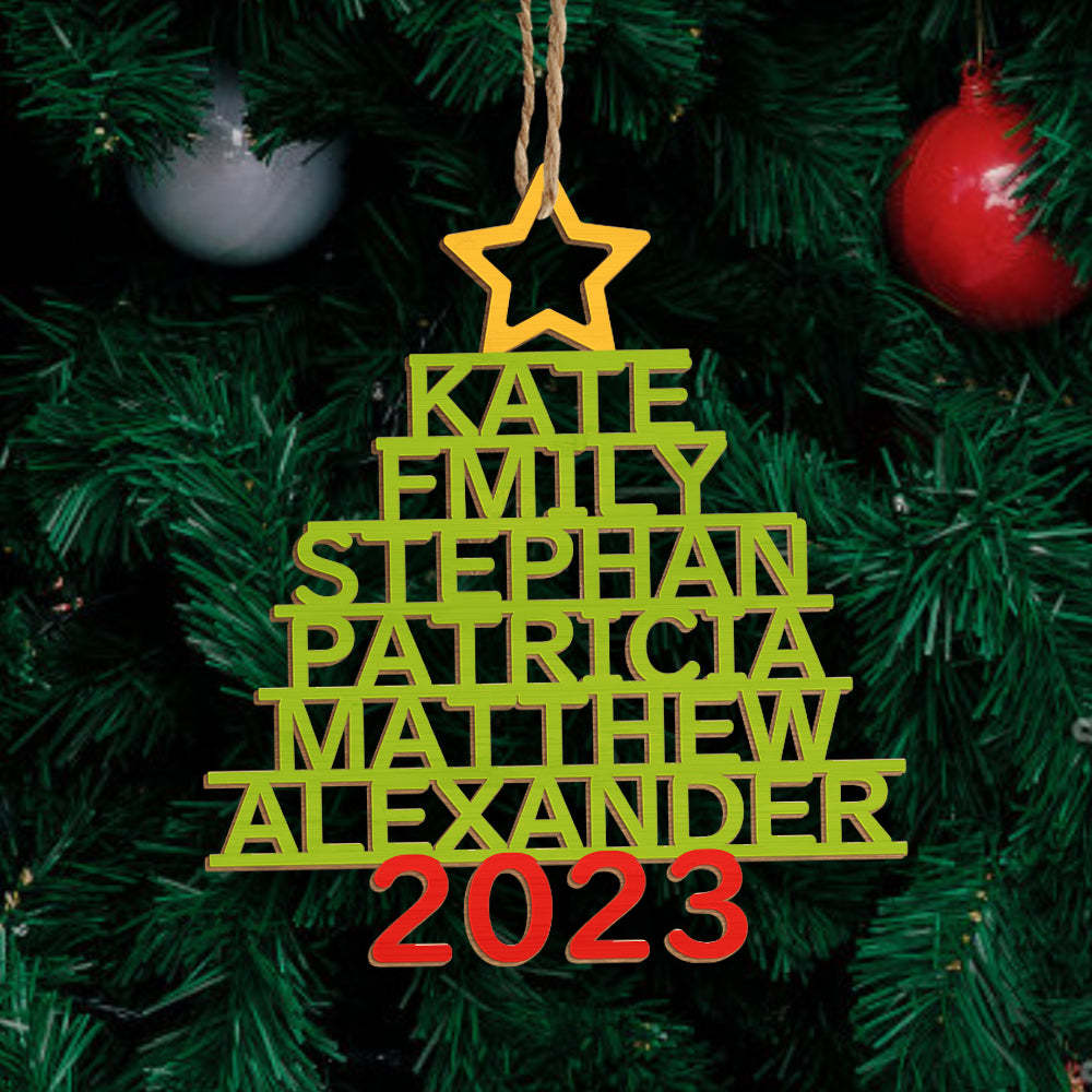 Personalized Family Name Christmas Ornament Christmas Tree Name Ornament Gifts - yournamenecklaceuk