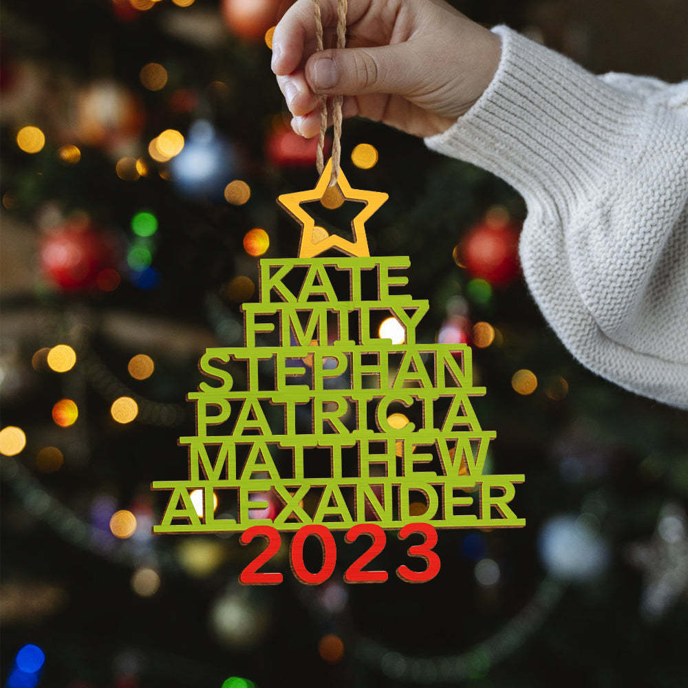 Personalized Family Name Christmas Ornament Christmas Tree Name Ornament Gifts - yournamenecklaceuk