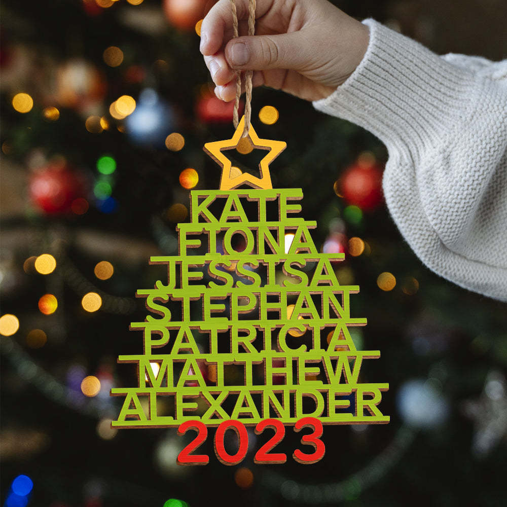 Personalized Family Name Christmas Ornament Christmas Tree Name Ornament Gifts - yournamenecklaceuk