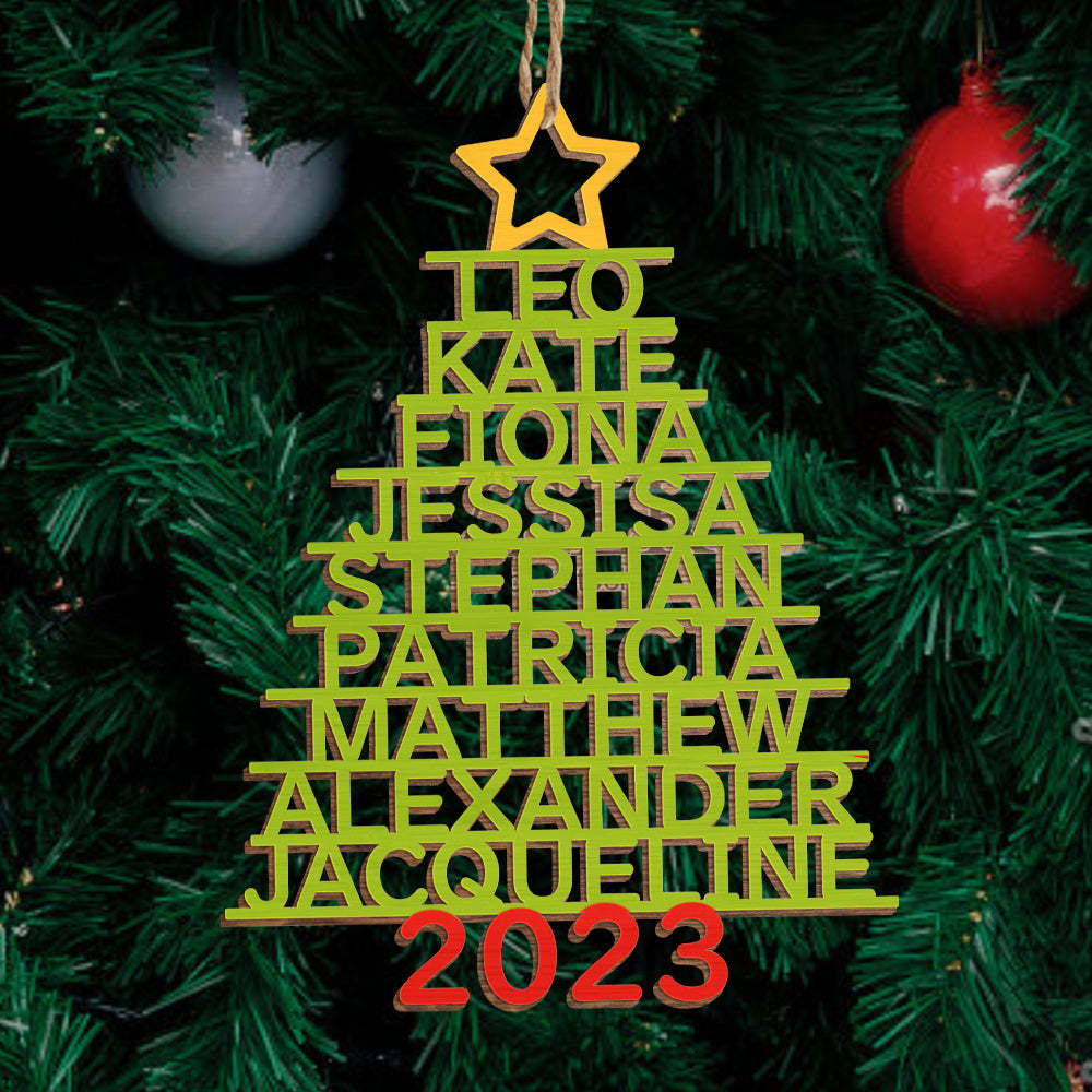 Personalized Family Name Christmas Ornament Christmas Tree Name Ornament Gifts - yournamenecklaceuk