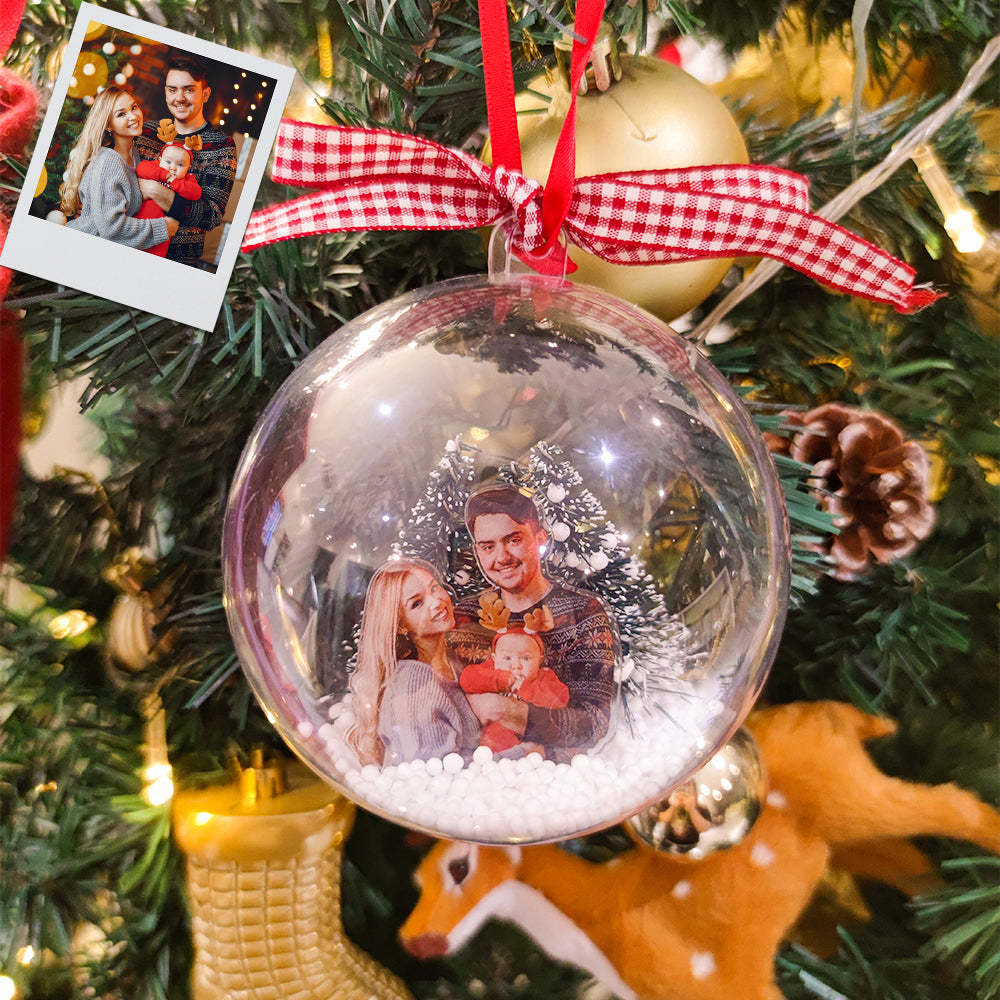 Personalized Photo Christmas Ball Ornament Custom 3D Ball Ornament for Christmas Gifts - yournamenecklaceuk