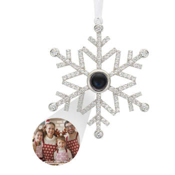 Personalized Projection Ornament Custom Photo Snowflake Christmas Ornament Gifts - yournamenecklaceuk