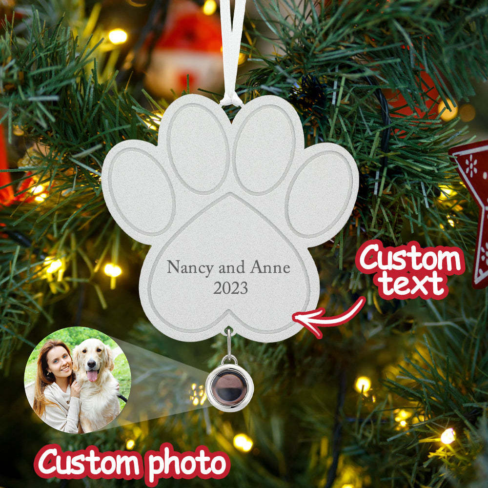 Custom Projection Ornament Personalized Photo Paw Ornament Gifts for Pet Lovers - yournamenecklaceuk
