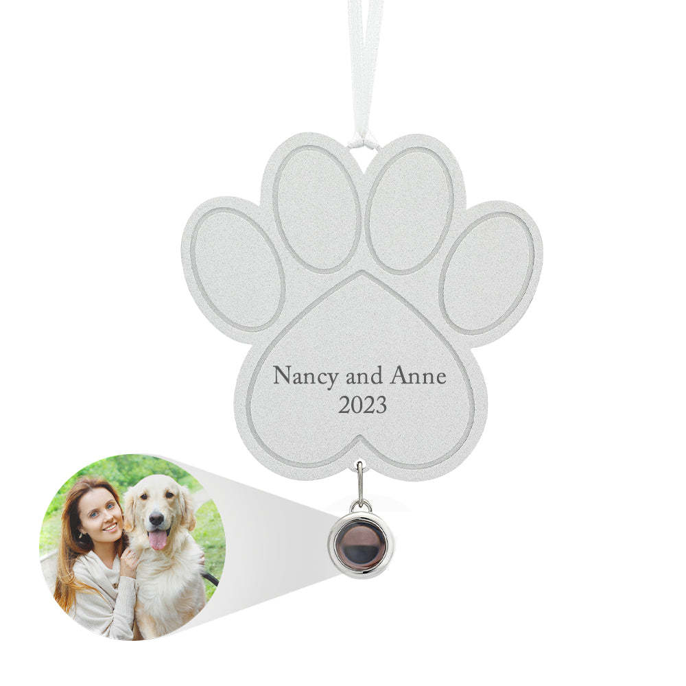 Custom Projection Ornament Personalized Photo Paw Ornament Gifts for Pet Lovers - yournamenecklaceuk