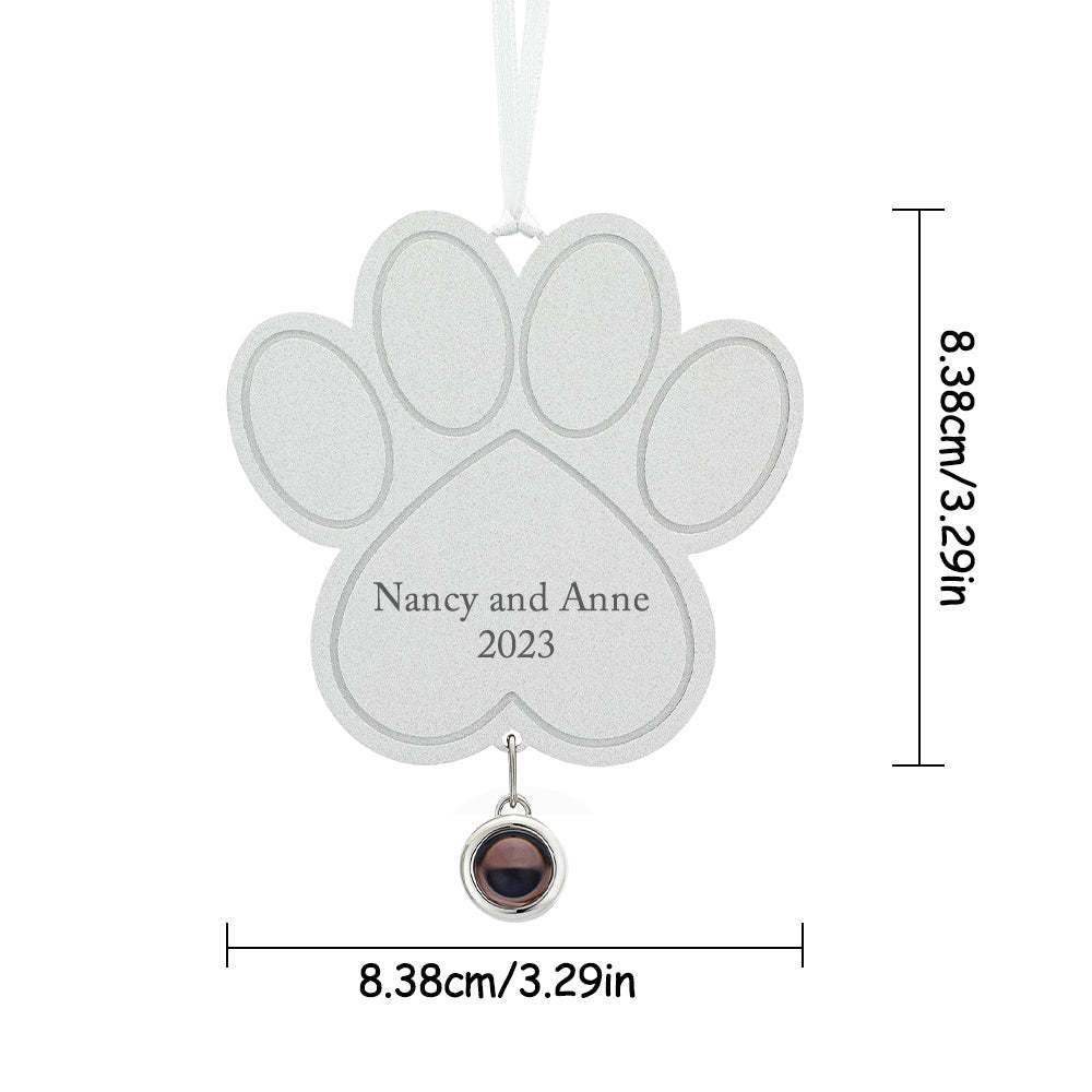 Custom Projection Ornament Personalized Photo Paw Ornament Gifts for Pet Lovers - yournamenecklaceuk