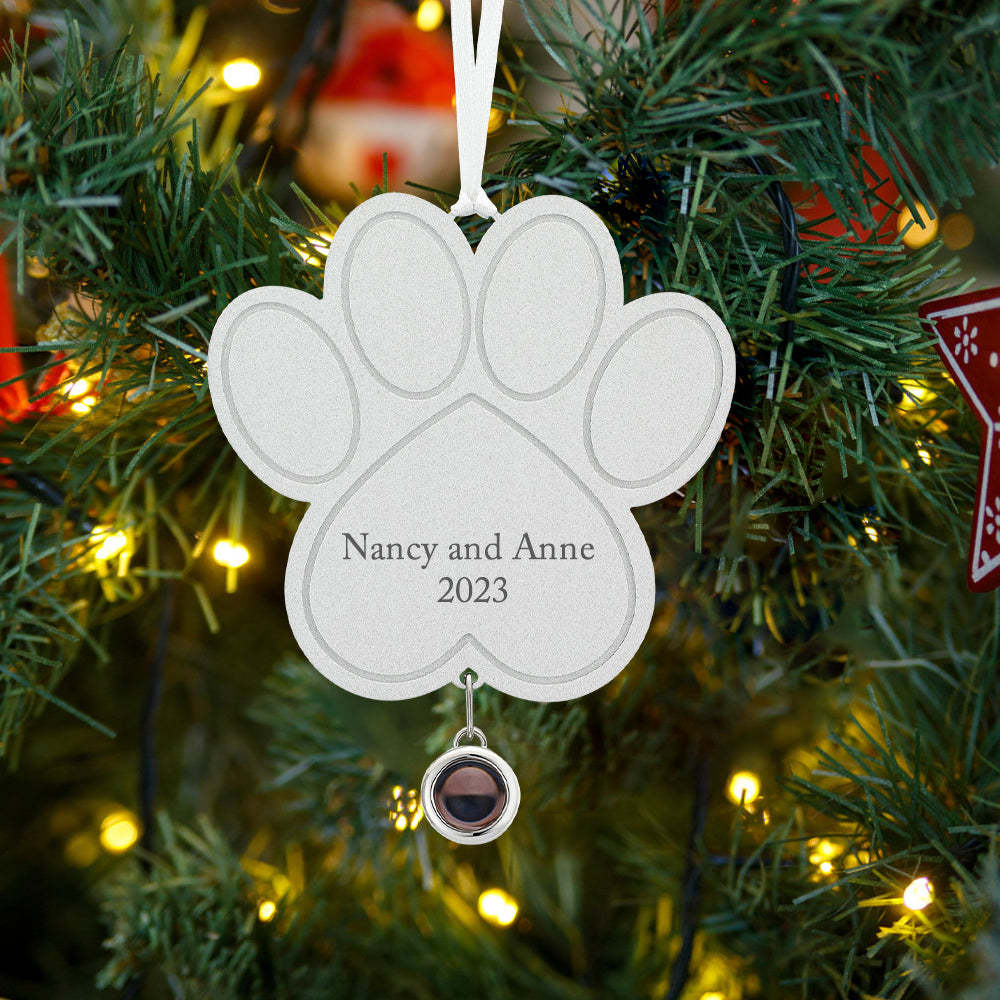 Custom Projection Ornament Personalized Photo Paw Ornament Gifts for Pet Lovers - yournamenecklaceuk