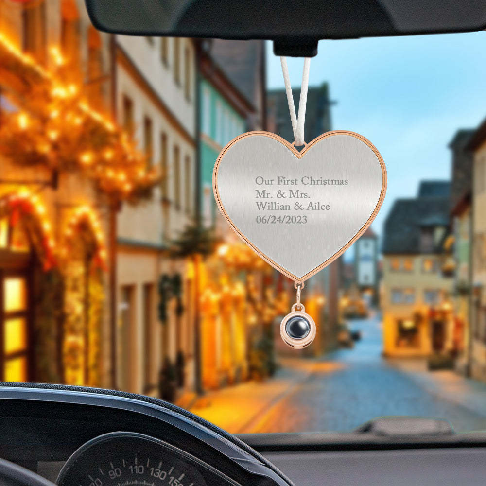 Custom Projection Ornament Personalized Heart Christmas Ornament Gifts for Her - yournamenecklaceuk