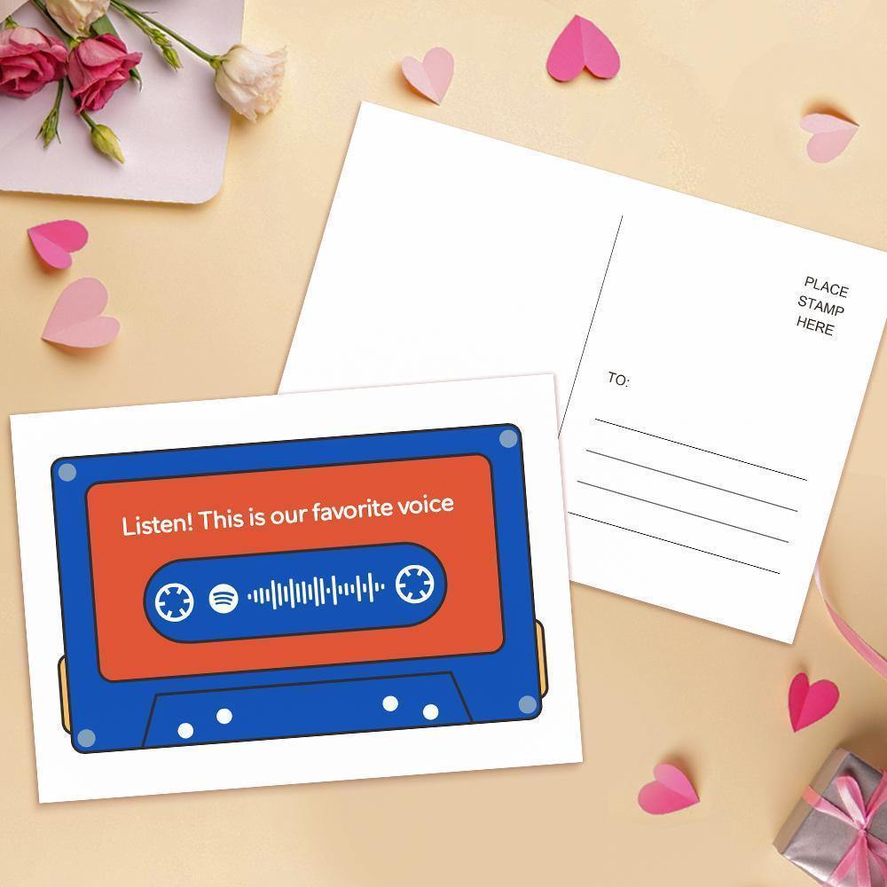 Custom Scannable Spotify Code Music Cards Magnetic Tape Blue - soufeelus