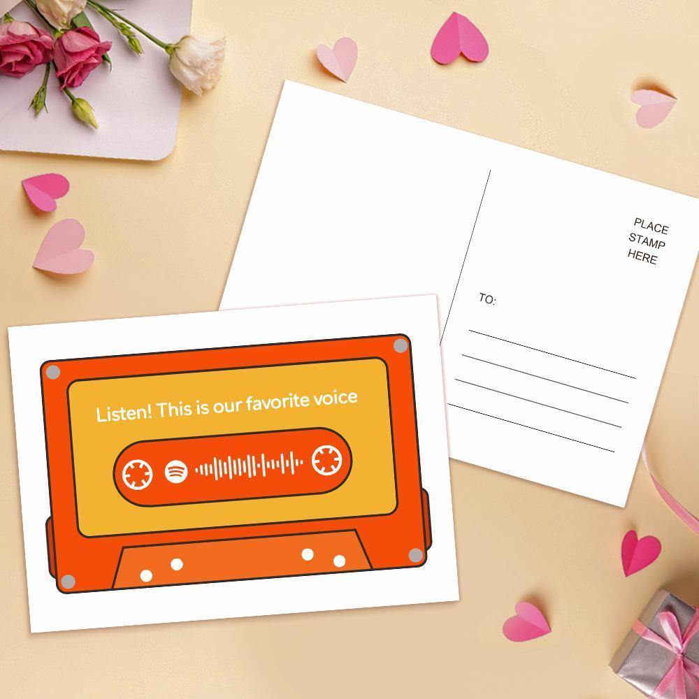 Custom Scannable Spotify Code Music Cards Magnetic Tape Orange - soufeelus