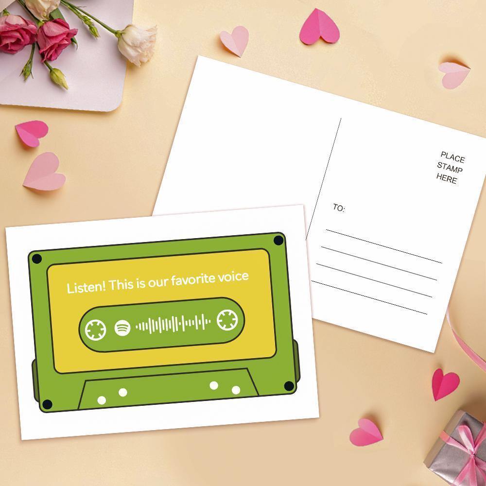 Custom Scannable Spotify Code Music Cards Magnetic Tape Green - soufeelus