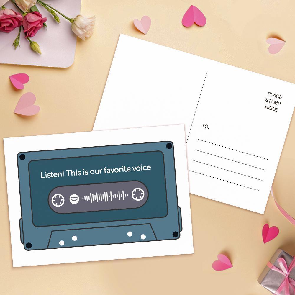 Custom Scannable Spotify Code Music Cards Magnetic Tape Gifts for Him - soufeelus