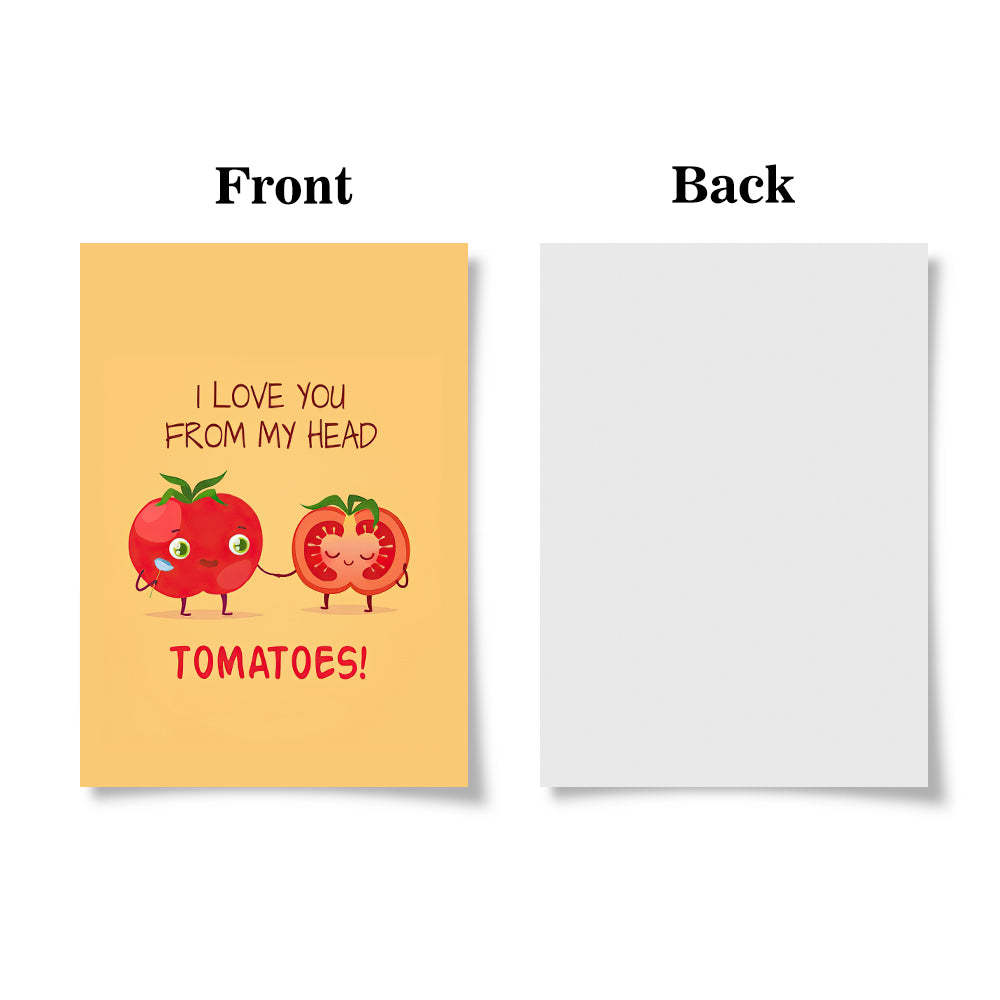 Funny Tomatoes Greeting Card Gift for Her or Him - yournamenecklaceuk