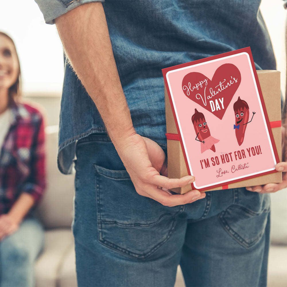 Funny Red Hot Pepper Valentine's Day Card - yournamenecklaceuk