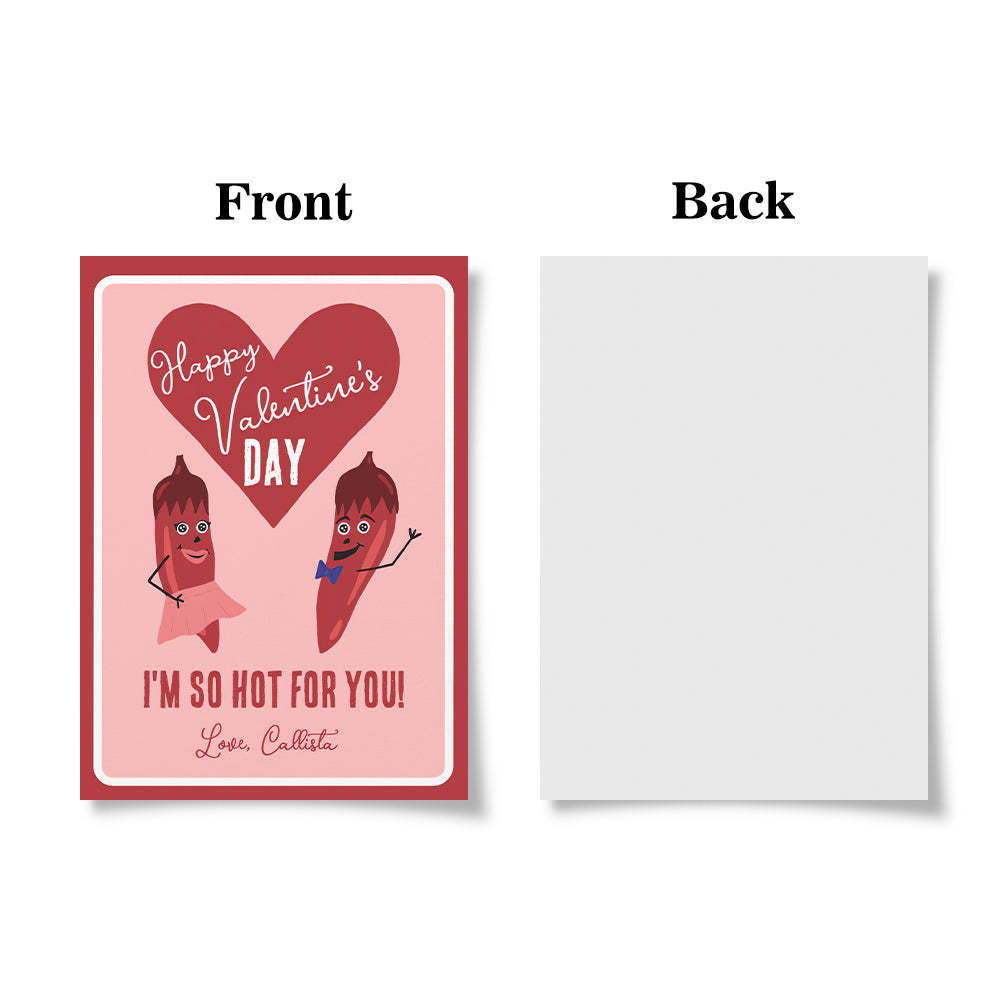 Funny Red Hot Pepper Valentine's Day Card - yournamenecklaceuk