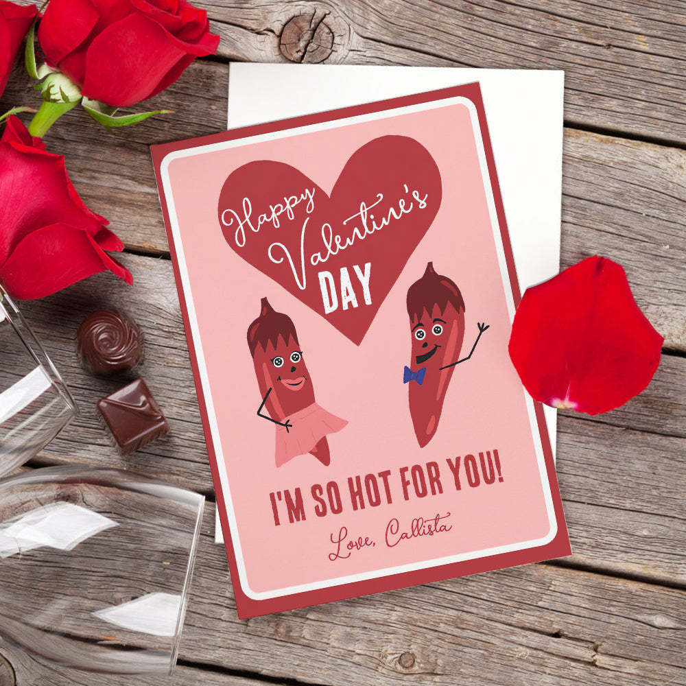 Funny Red Hot Pepper Valentine's Day Card - yournamenecklaceuk