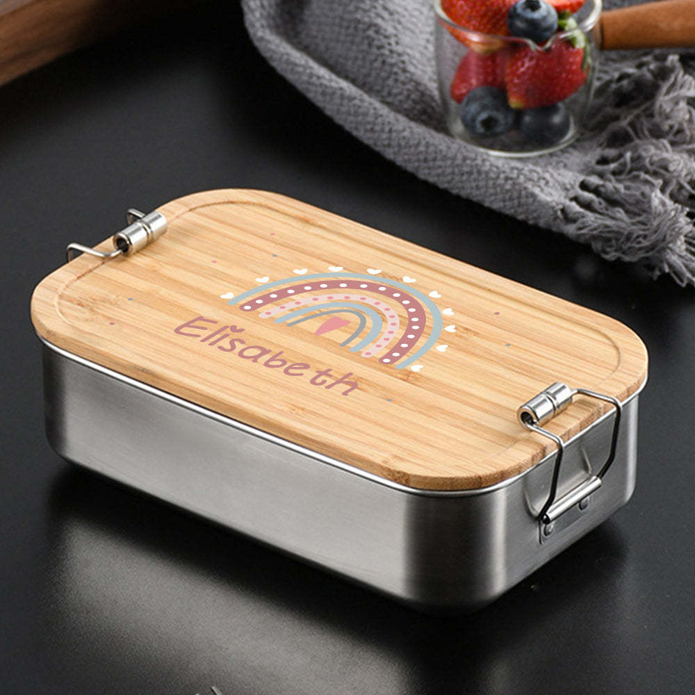 Personalized Lunch Box for Children Custom Stainless Steel Lunch Box with Name Back to School Gift for Children - yournamenecklaceuk