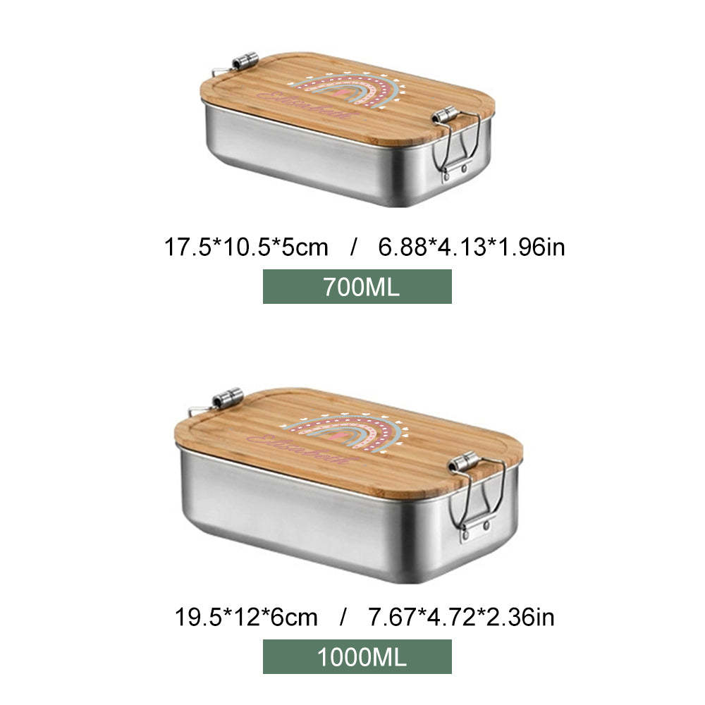 Personalized Lunch Box for Children Custom Stainless Steel Lunch Box with Name Back to School Gift for Children - yournamenecklaceuk
