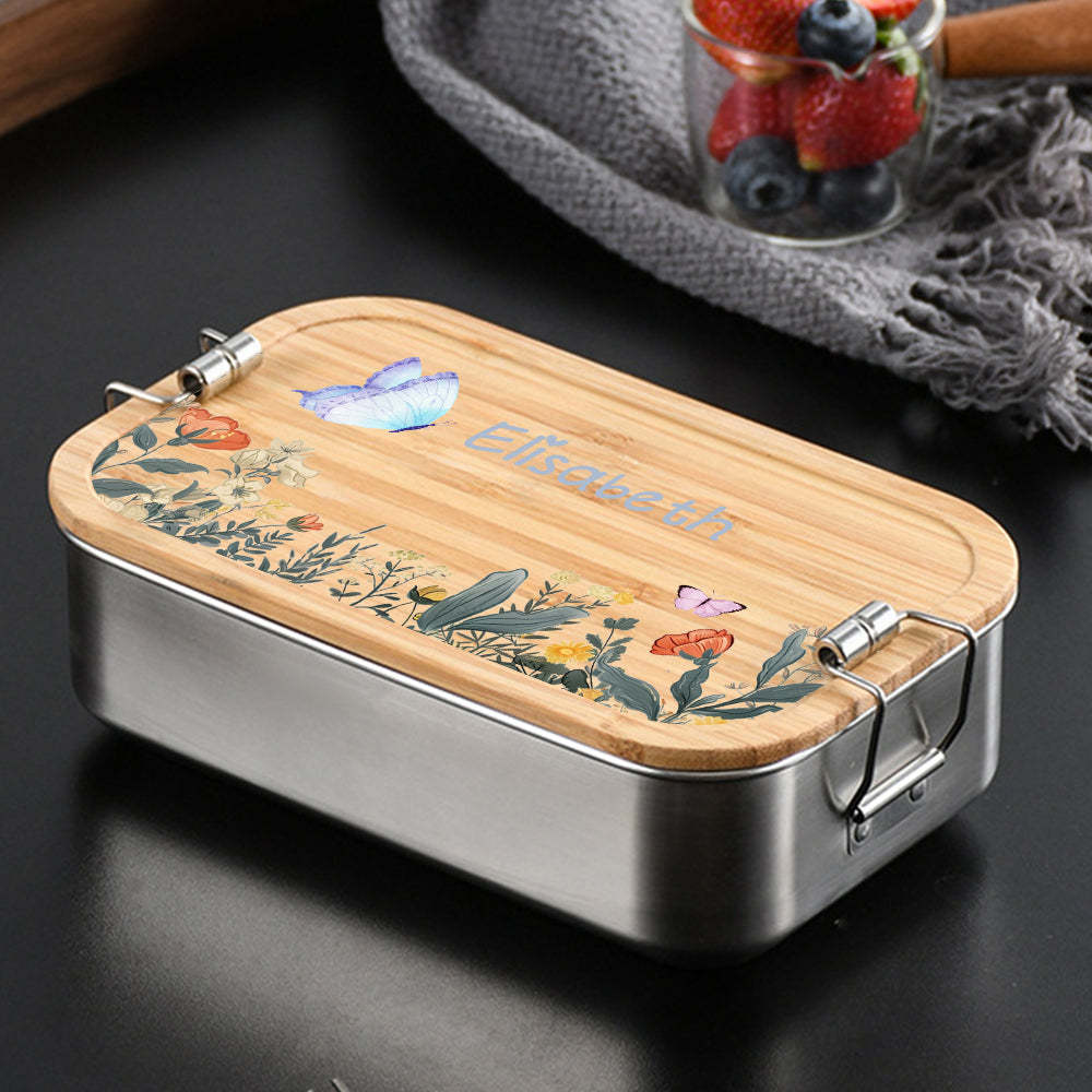 Personalized Lunch Box for Children Custom Stainless Steel Lunch Box with Name Back to School Gift for Children - yournamenecklaceuk