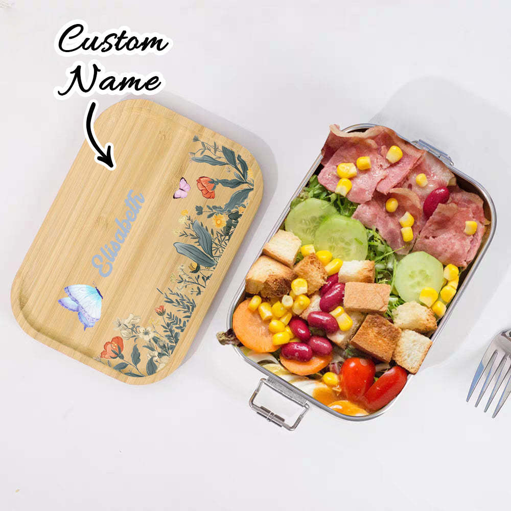 Personalized Lunch Box for Children Custom Stainless Steel Lunch Box with Name Back to School Gift for Children - yournamenecklaceuk