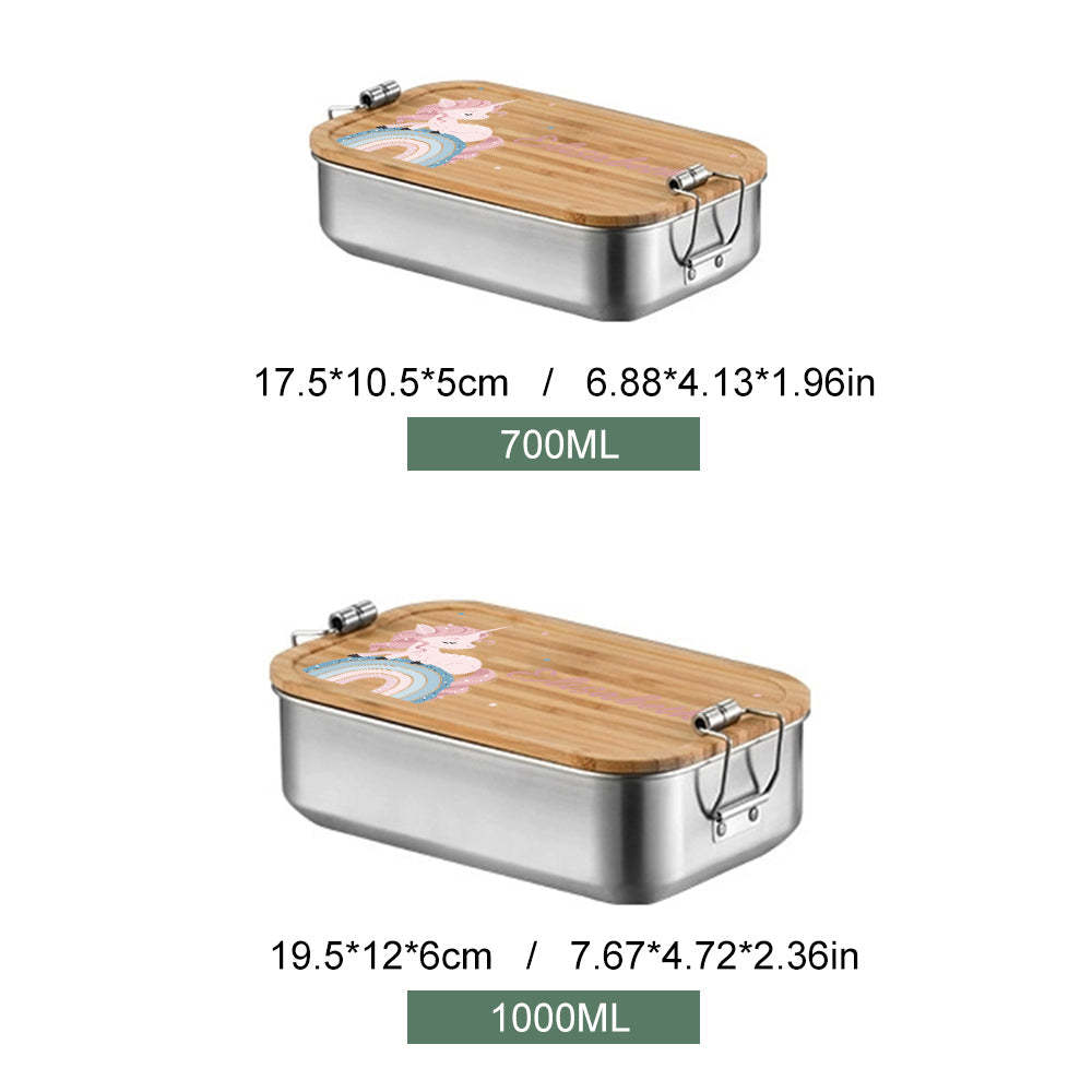 Personalized Lunch Box for Children Custom Stainless Steel Lunch Box with Name Back to School Gift for Children - yournamenecklaceuk