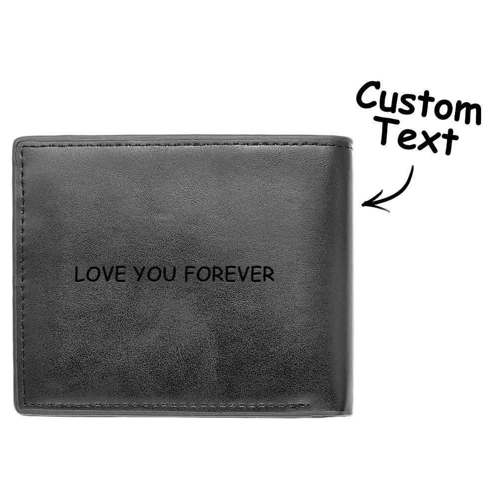 Personalized Photo Engraved Men's Flip Wallet Black - yournamenecklaceuk