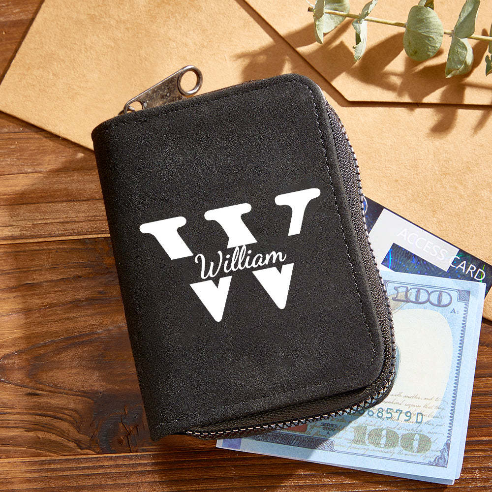 Personalized Leather Wallet with 18 Card Slots Card Holder Wallet Birthday Gift for Him - yournamenecklaceuk