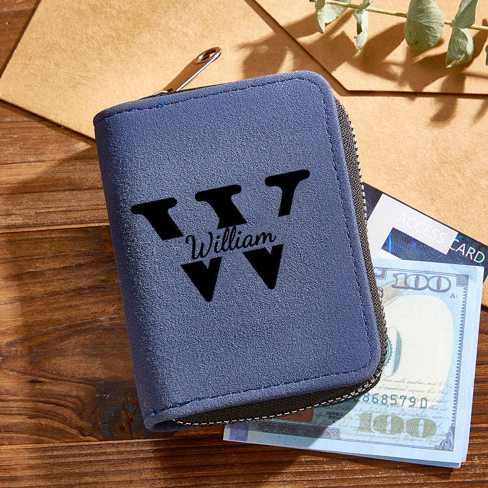 Personalized Leather Wallet with 18 Card Slots Card Holder Wallet Birthday Gift for Him - yournamenecklaceuk