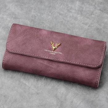 Women's Photo Engraved Trifold Photo Wallet - Red Leather