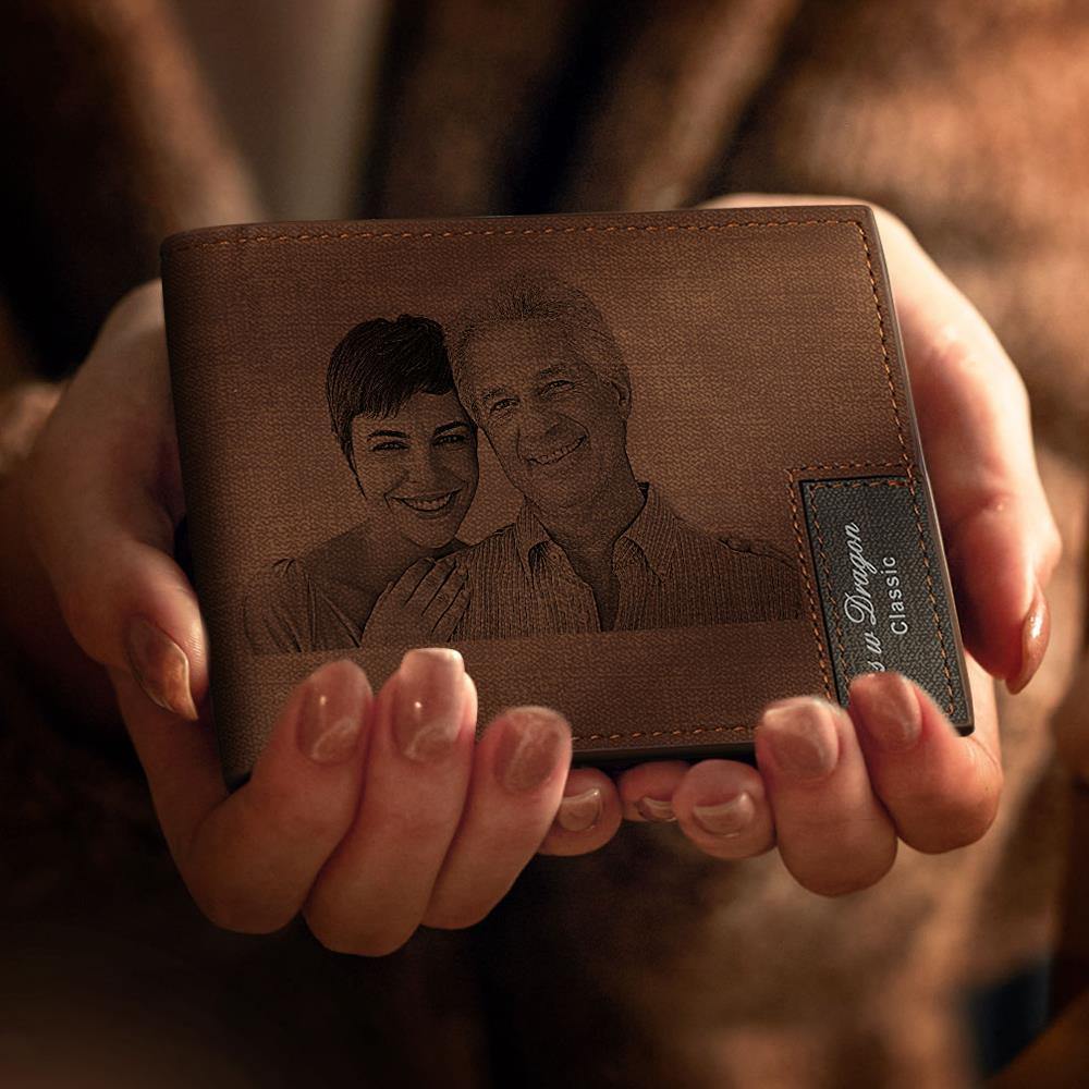 Men's Custom Photo Engraved Wallet Father's Day Gifts For Him