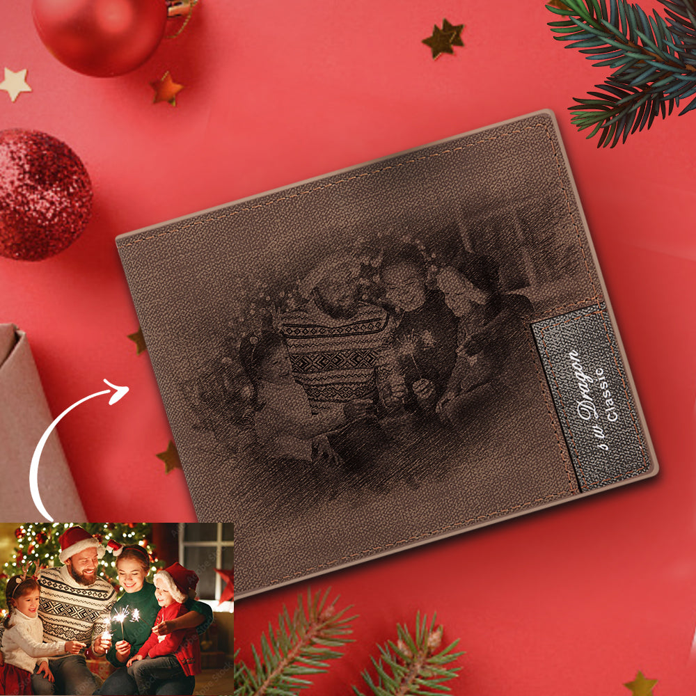 Men's Custom Photo Engraved Wallet Father's Day Gifts For Him