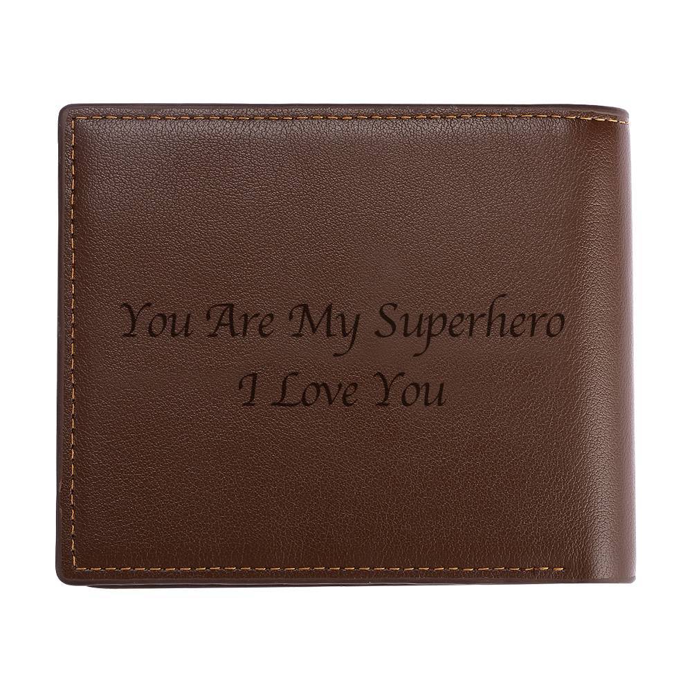 Custom Photo Men's Trifold Wallet Brown For Dad